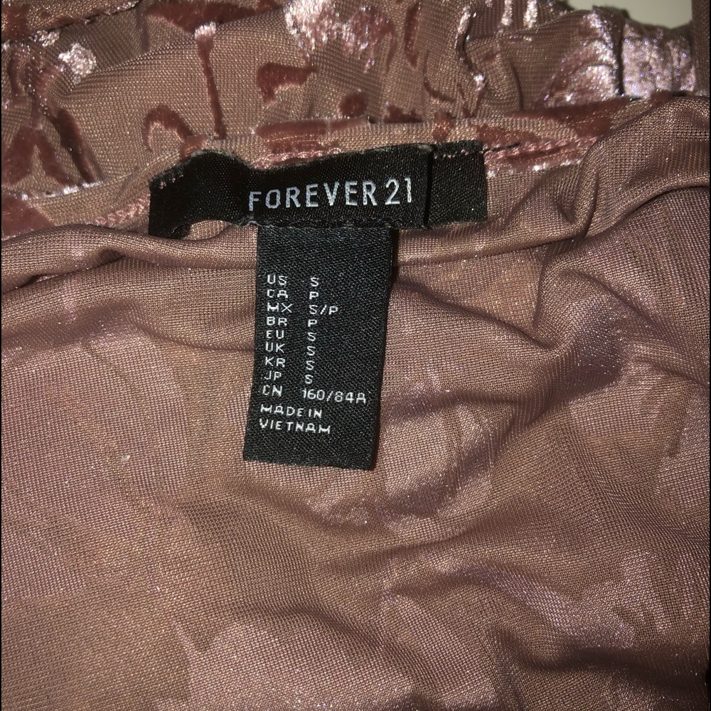 Forever 21 Velvet Floral Long Sleeve Bodysuit - Picture 3 of 4